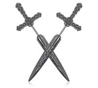 KIRTIJW Stainless Steel Sword Stud Dangle Earrings for Men Women Gothic Punk Sword Earrings Jewelry, Stainless Steel, No Gemstone