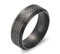 KIRTIJW Viking Rings for Men Norse Viking Raven Runes Vegvisir Compass Amulet Ring Jewelry for Men Women Boys Size 7-13, steel, No Gemstone