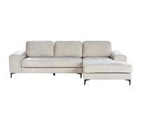 Corner Sofa 4 Seater KIRUNA Velvet Light Beige Left Hand