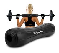 KIRVOITA Rubber Barbell Pad, Squat Pad, Hip Thrust Pad, Easy to Install, No Velcro/Straps Needed, for Both Heavy Weights & Lower Weights (15.5 * 3.5 * 3.5 in, Black) (Black)