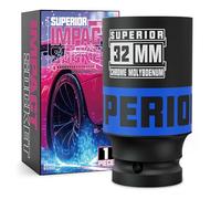 KIRXST 1/2 Inch Drive Deep Impact Socket 32mm Metric Jumbo Sockets, Axle Nut Socket for Car Wheel Hub Nuts, Trucks, Large Construction Machinery and Equipment