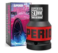 KIRXST 1 Inch Drive Deep Impact Socket 21mm Metric Jumbo Socket, Axle Nut Sockets for Car Wheel Hub Nuts, Trucks, Large Construction Machinery and Equipment