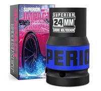 KIRXST 1 Inch Drive Deep Impact Socket 24mm Metric Jumbo Socket, Axle Nut Sockets for Car Wheel Hub Nuts, Trucks, Large Construction Machinery and Equipment