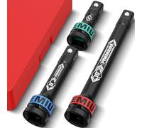 KIRXST 3/4" Impact Socket Extension Bar Set, 3 Piece Heavy Duty Extension Bars100mm 150mm 250mm, Socket Extension Tools for Wrench, Tire Change, Engine Repair & General Maintenance