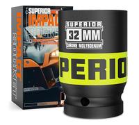 KIRXST 3/4 Inch Drive Deep Impact Socket 32mm Metric Jumbo Sockets, Axle Nut Socket for Car Wheel Hub Nuts, Trucks, Large Construction Machinery and Equipment