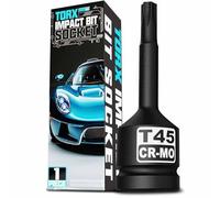 KIRXST Impact Torx Bit Socket T35, 1/2" Profile Impact Star Bit, Length 78mm Torx Profile Socket for Automotive Repair and Mechanical Maintenance