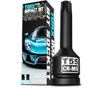 KIRXST Impact Torx Bit Socket T55, 1/2" Profile Impact Star Bit, Length 78mm Torx Profile Socket for Automotive Repair and Mechanical Maintenance