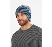 TOG24 Mens Kiryan Knitted Beanie Hat with Two-Colour Rib Pattern Rib Turn Up for Extra Warmth Winter Essential Frost Blue