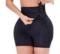 KIRYU Hip Pads Hip Enhancer Shapewear Shorts Fake Butt Padded Underwear Butt Lifter Crossdressers Body Shaper Panties, Black, Large