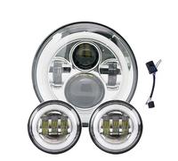 KIRYU Motorcycle Auxiliary For Electra Glide Softail Fat Boy Touring Fog Lamps Motorcycle Headlight(7 Lamp and 4.5 Lamp1)