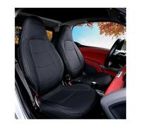 KIRYU Seat Covers kit Car Seat Covers PU Leather Front Seat Full Set All-Season Protector Pad Interior For BENZ For Smart 451 For Fortwo 2009 2010 2011 2012 2013 2014(Black,No Armrest Box)