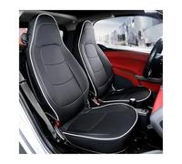 KIRYU Seat Covers kit Car Seat Covers PU Leather Front Seat Full Set All-Season Protector Pad Interior For BENZ For Smart 451 For Fortwo 2009 2010 2011 2012 2013 2014(Black White Line,No Armrest Box)