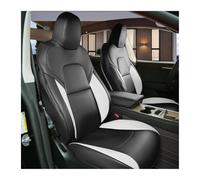 KIRYU Seat Covers kit For Tesla For Model 3 4-Door 2017-2023 Full Set Car Seat Covers White Silicone Leather Front Rear 5-Seat Seat Cover Cushion(Black and White)