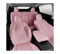 KIRYU Seat Covers kit For Tesla For Model For Y 5-Seat 2020 2021 2022 2023 2024 Customized Full Set Car Seat Covers PU Leather Front Rear Seat Cushion Protectors Interior(Pink set)