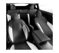 KIRYU Seat Covers kit For Tesla For Model For Y 5-Seat 2020 2021 2022 2023 2024 Customized Full Set Car Seat Covers PU Leather Front Rear Seat Cushion Protectors Interior(BK-WH set)