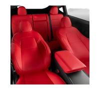KIRYU Seat Covers kit For Tesla For Model For Y 5-Seat 2020 2021 2022 2023 2024 Customized Full Set Car Seat Covers PU Leather Front Rear Seat Cushion Protectors Interior(Red set)