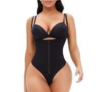 KIRYU Shapewear for Women Tummy Control Fajas Colombianas Post Surgery Compression Garment Girdle Body Shaper Thong Bodysuit, Black, Medium