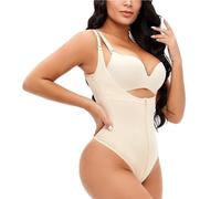 KIRYU Shapewear for Women Tummy Control Fajas Colombianas Post Surgery Compression Garment Girdle Body Shaper Thong Bodysuit, Skin, Large