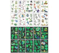 KIRZAX 10 Sheets Football Temporary Glitter Tattoo Set Children, Football Glitter Tattoos for Children, Tattoos Children Football Party Bags, Football Decoration Birthday for Children, Football School