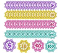 KIRZAX 100 Lotto Tickets, Interactive Lotto Tickets, Mixed Colours Lotto Tickets with Numbered Small Digital Descriptions, Suitable for Children's Birthdays, Anniversaries and Parties