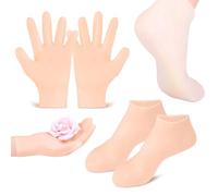 KIRZAX 2 Pairs Moisturising Socks and Gloves with Gel Lining, Specially Designed for Dry Hands and Feet Care Program to Repair Cracked Skin