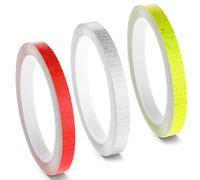 KIRZAX 3 Rolls Reflective Tape, Neon Tape, 10 mm x 8 m Reflective Stickers, Self-Adhesive Waterproof Stickers, Reflector Tape for Vehicles, Trailers, Bikes, Helmet