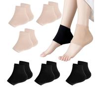 KIRZAX 6 Pairs Gel Heel Socks Reusable Moisturizing Socks Night Breathable Gel Silicone Socks to Improve Dry and Cracked Feet