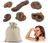 KIRZAX 6 x poop joke articles fake kackwurst poop poop poop, novelty poop joke item, funny, perfect for bathroom, hallway, toilet, April Fool's Day, Halloween