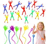 KIRZAX Children's Swatter Hands, Pack of 15 Slime Hand Party Bags + 15 Pieces Window Climber Ninja, Multicoloured Sticky Wall Climber Rolling Men, Colourful Giveaway, for Children's Birthday Party