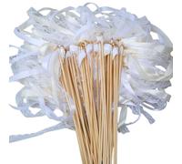 KIRZAX Pack of 10 Ribbon Wedding Wands, Magic Wands Wedding Fascinators, Fascinators with Sticks for Weddings, Birthday Parties, Holiday Celebrations