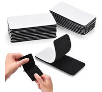 KIRZAX Pack of 20 Adhesive Felt, Stretch Adhesive 5 x 10 cm Extra Strong Double-Sided Adhesive Tape, Tear-Off Strips with Elements, for Home, Office, Garage, Black