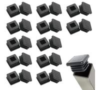 KIRZAX Pack of 24 Lamellar Plugs 25 x 25 mm for Square Tube in PE Plastic, Square Caps for Pipes, Post Caps as a Cover Cap, for Covering Stainless Steel, Aluminium Pipes and Profiles