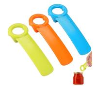 KIRZAX Pack of 3 Manual Glass Openers, Effortless Beer Opener, Lid Opener for Screw Jars, Glass Lid Opener, Beer Opener, for Elderly, Children, Women, Weak Hands (Blue, Orange, Green)