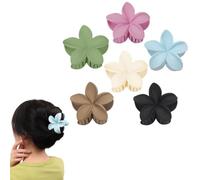 KIRZAX Pack of 6 Coloured Flower Hair Clips, Cute Matte Flowers Hair Clips, Strong Non-Slip Flower Hair Clip, Thin Thick Hair Accessories for Women