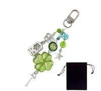 KIRZAX Shamrock Key Chain, Lucky Charm, Star Clover Metal Keychain, Personalised Keychain, Unisex Clover Key Chain, New Year Gift