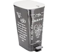 KIS Chic Coffee Menu Waste Bin 50-60 Litres, Plastic, Multicoloured, 29 x 44.5 x 60.5 cm