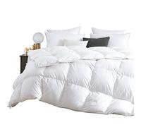 KISAA Living 10.5 Tog White Goose Feather and Down Duvet Comforter with 100% Cotton Down Proof Fabric - Machine Washable - All Season Duvet/Quilt, Box Stitched (King)