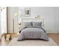KISAA Living Kids Coverless Duvet 10.5 Tog, 100% Polyester Fabric Soft Warm Washable & Lightweight for Camping, Travel & Sleepovers, Single/Double Bedding with Pillowcase (Star Grey, Single)