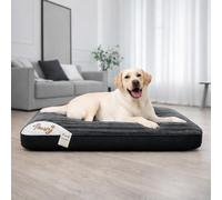 KISAA Living Orthopaedic Large Dog Bed Washable - Calming Crate Mattress with Non Slip Base - Soft & Fluffy Anti-Anxiety Deluxe Plush Dog Beds - Ideal for small, medium, large dogs (Charcoal, L)