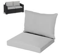 KISAA Living Replacement Seat Cushion Pads for Keter Allibert California - Outdoor Furniture Cushions | Replacement Pads for 1,2 or 3 Seater Patio Set (Grey, For 2 Seaters)