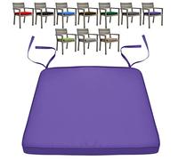 KISAA Living Water-Resistant And Comfortable Chair Cushions Seat Pads With Ties For Indoor And Outdoor, Removable Cover, Use In Your Home, Garden, Office And Coffee Shop (44cm x 50cm x 5cm, Purple)