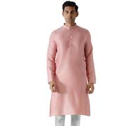 KISAH Men's Traditional Indian Ethnic Wear Kurta For Wedding & Festivals | Pink | Size: 40 | Ka-0247-40 M Babypink & Thanksgiving