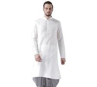 KISAH Men's Traditional Indian Ethnic Wear Kurta For Wedding & Festivals | | Size: 42 | Ka-0164K-42 L White & Thanksgiving