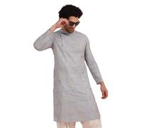 KISAH Men's Traditional Indian Ethnic Wear Kurta For Wedding & Festivals | | Size: | Ka-09-38 Blue & Thanksgiving