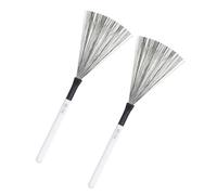Kisangel 1 Pair Percussion Drum Brush with Maple Wood Handle and High-carbon Steel Wire Anti-slip Comfortable Grip for Adult Drummers Suitable for Drum Set