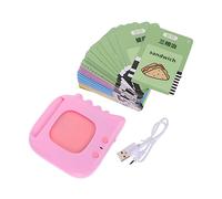 Kisangel 1 Sensory Language Learn Card Talking Flash Cards Cognitive Educational Speech Enlightenment Plastic Pink