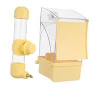 Kisangel 1 Set Automatic Parakeet Food and Water Dispenser Set Integrated Hydration and Feeding with Design for Budgies Finch and Cockatiels