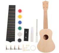Kisangel 1 Set DIY Unfinished Ukulele Kit for Crafting Self Assembly Wooden Ukulele Paintable Design for Handmade Instrument Project present for Music Lovers