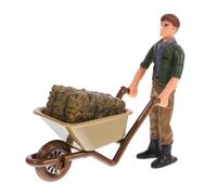 Kisangel 1 Set Farm Play with Figures and Trolley Realistic Dollhouse Props for Imaginative Role Play and Table Decoration Enhances Creativity and Hands Skills