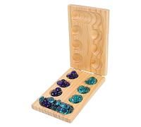 Kisangel 1 Set Foldable Wooden Mancala Board Game Gemstone Chess for Family Fun and Educational Play for Parent Interaction Space Saving Design Premium Wood Construction